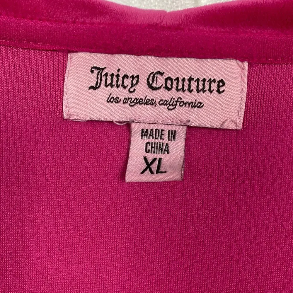 Juicy Couture Vintage Hot Pink Velour Track Suit Pants Sz.M Jacket Sz.XL - Picture 12 of 16
